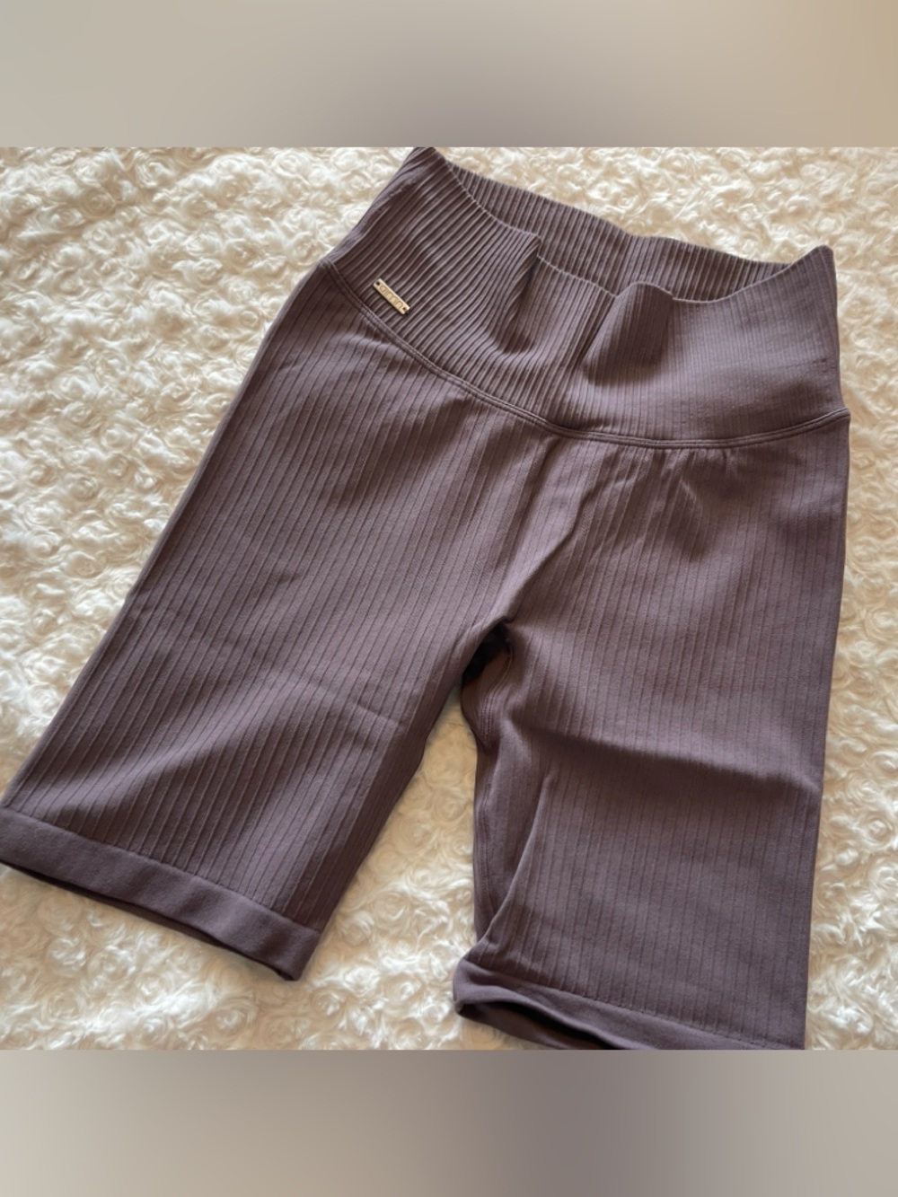 Ribbed High-Rise Bike Shorts